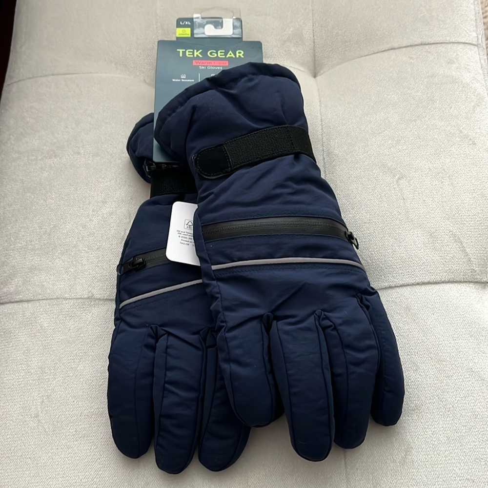 NWT, L/XL, Tek Gear, Warm Gear Ski Gloves